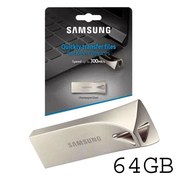 Samsung BAR Plus 64GB USB 3.1 Flash Drive – Champagne Silver (Up to 300MB/s)
